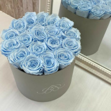BLUE ROSES IN A  BOX